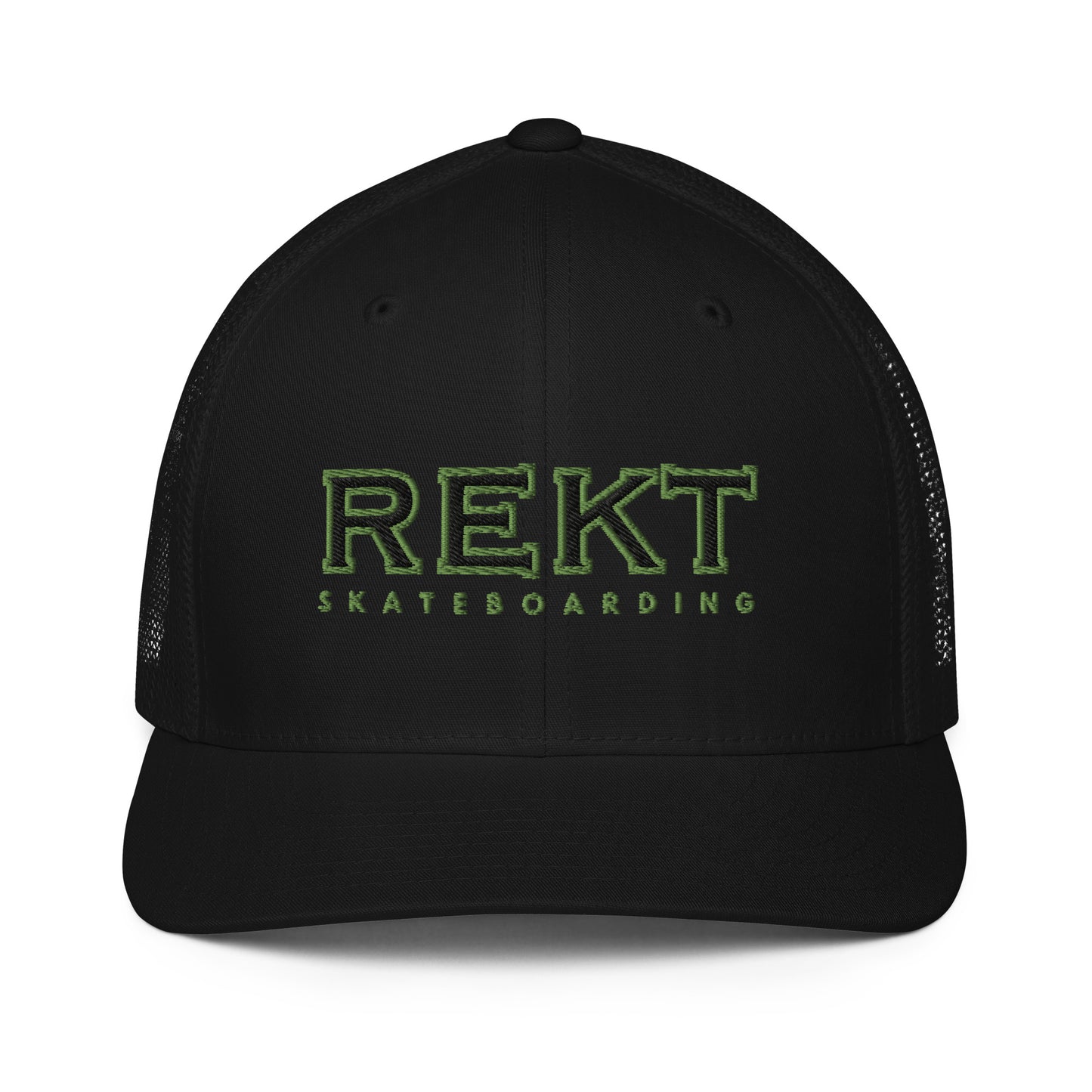 REKT Skateboarding Flex-fit Closed-back trucker cap