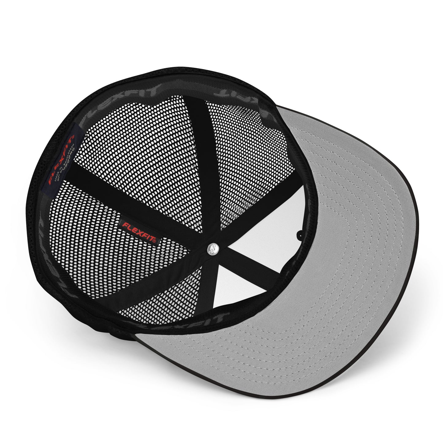 REKT Skateboarding White Label Closed-back Flex-fit Trucker Cap