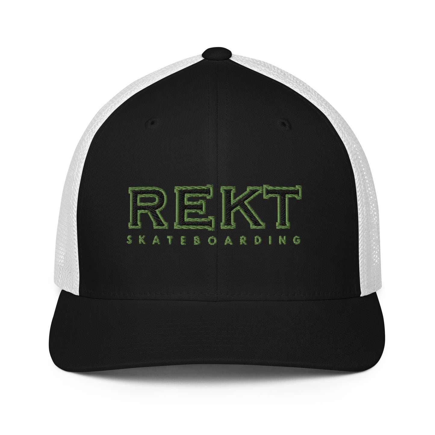 REKT Skateboarding Flex-fit Closed-back trucker cap