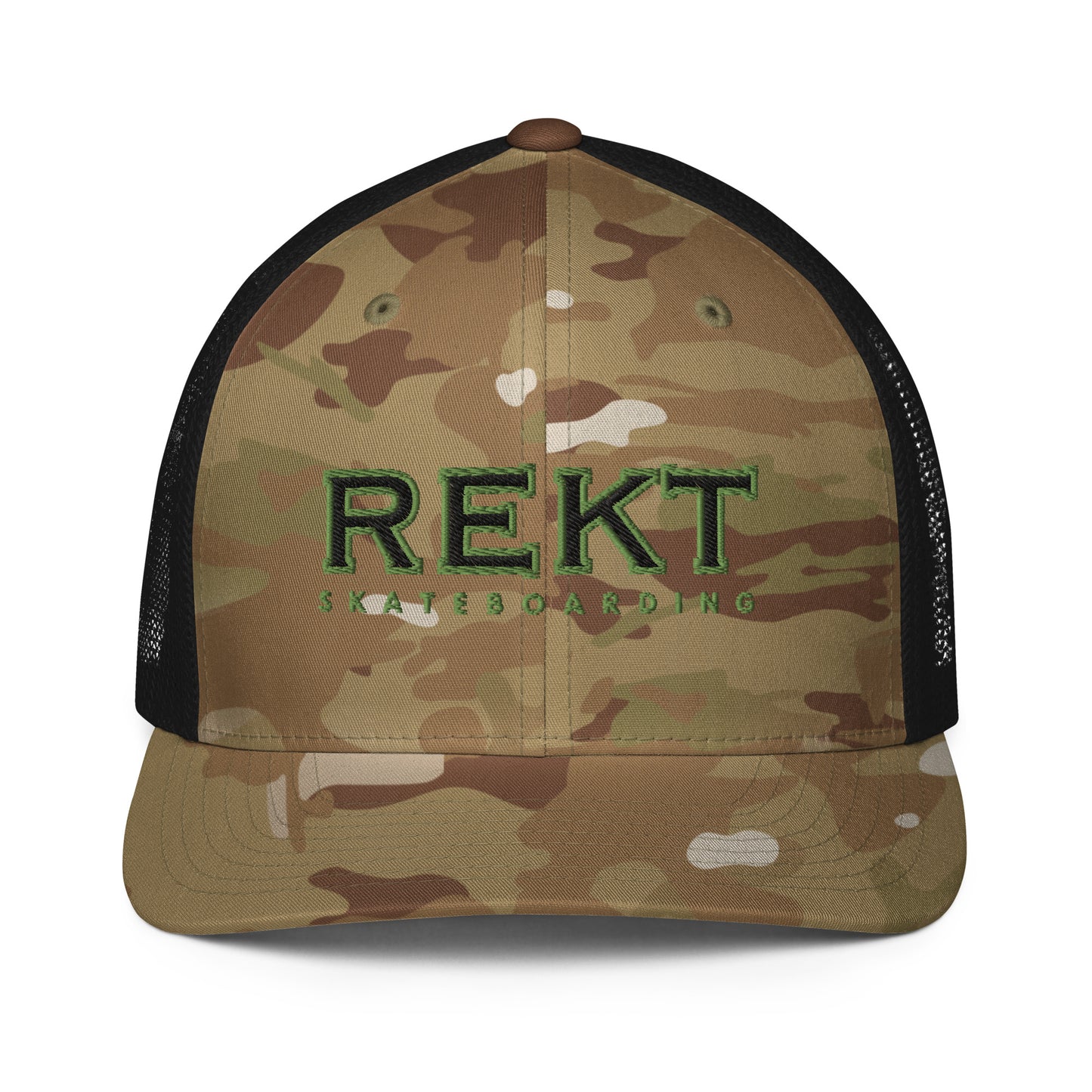 REKT Skateboarding Flex-fit Closed-back trucker cap