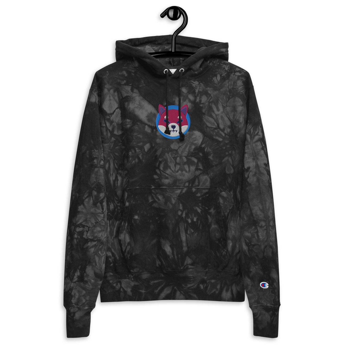 Champion Embroidered Shiba Inu Unisex tie-dye hoodie
