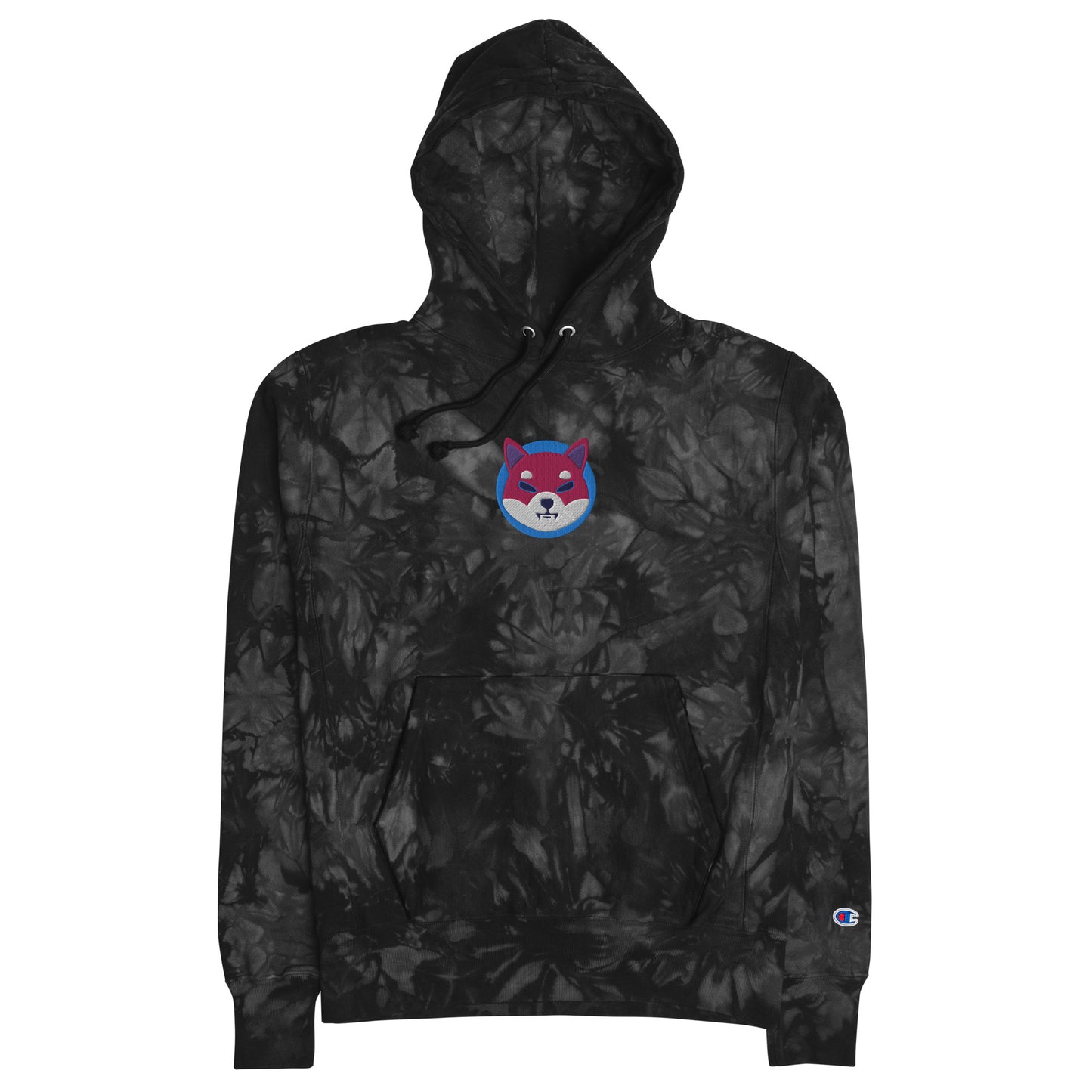 Champion Embroidered Shiba Inu Unisex tie-dye hoodie
