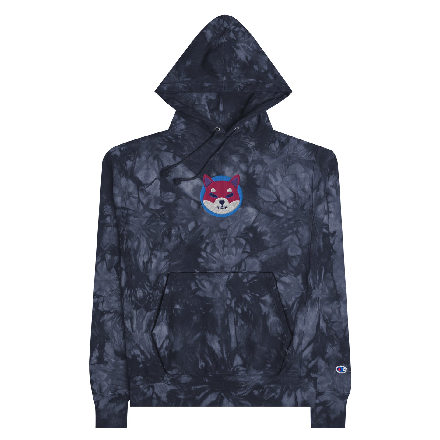 Champion Embroidered Shiba Inu Unisex tie-dye hoodie