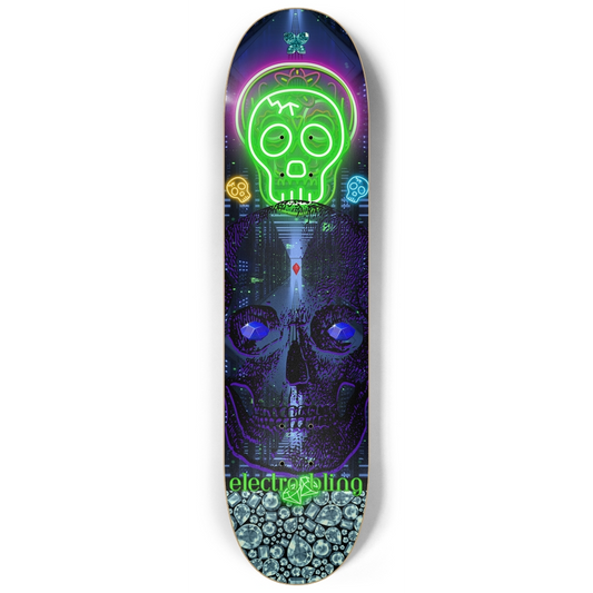 Electro Skulls  Skateboard