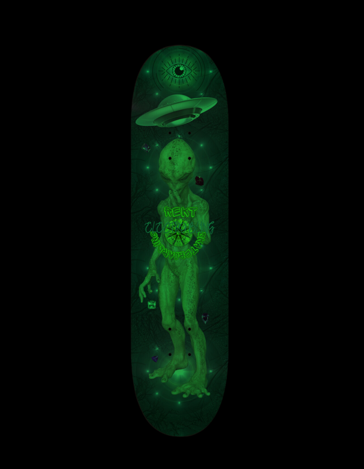 Alien Abduction Electro Bling Skateboard