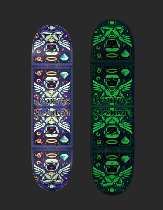 Lumibots Angel Wings Custom Skateboard