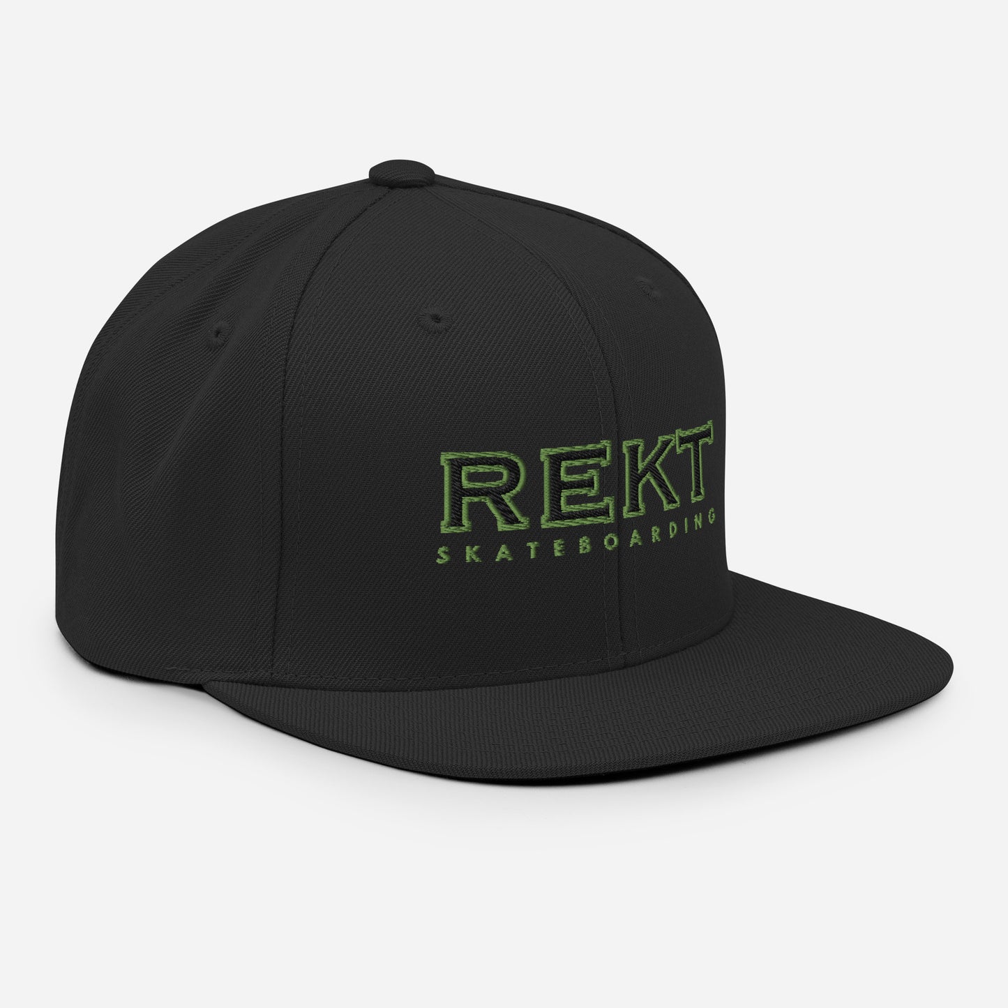 REKT Skateboarding Snapback Flat Brim Hat