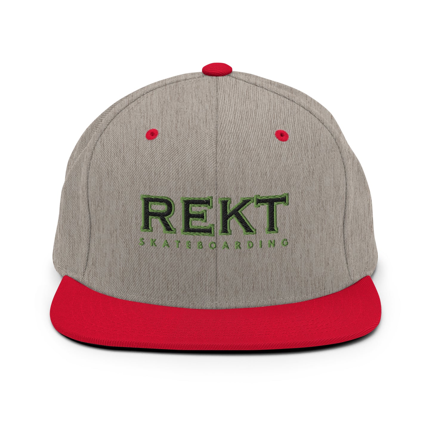 REKT Skateboarding Snapback Flat Brim Hat