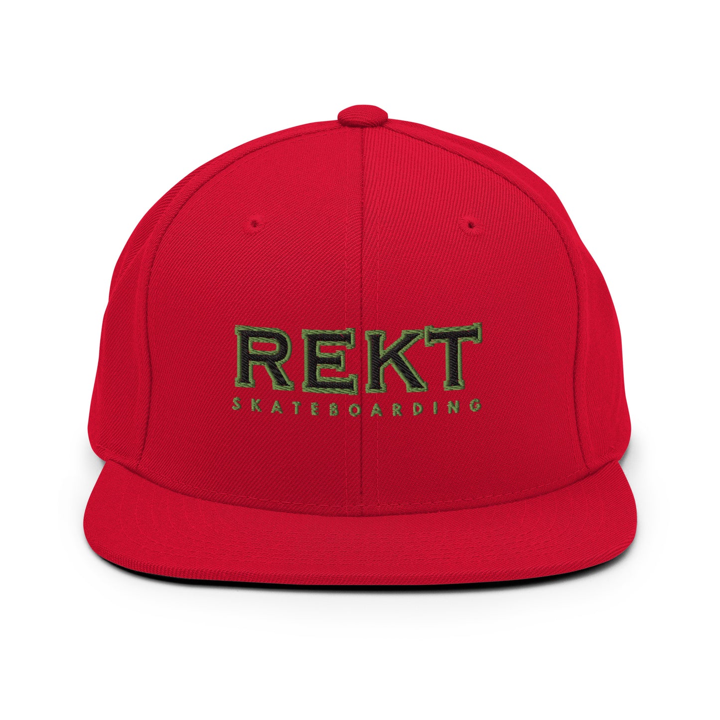 REKT Skateboarding Snapback Flat Brim Hat