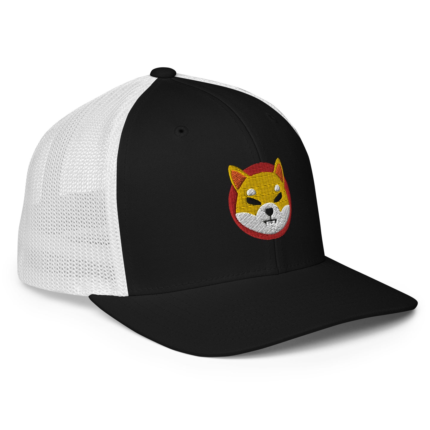 Shiba Inu Embroidered Mesh Trucker Cap | Flexfit 6606