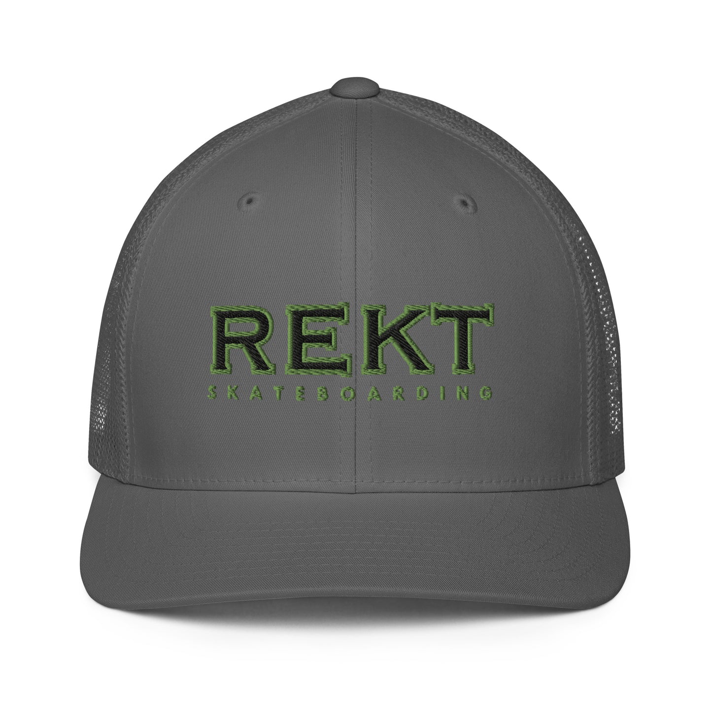 REKT Skateboarding Flex-fit Closed-back trucker cap