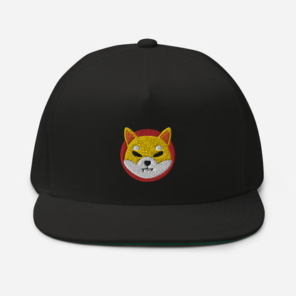 Shiba Inu Embroidered Flat Bill Cap