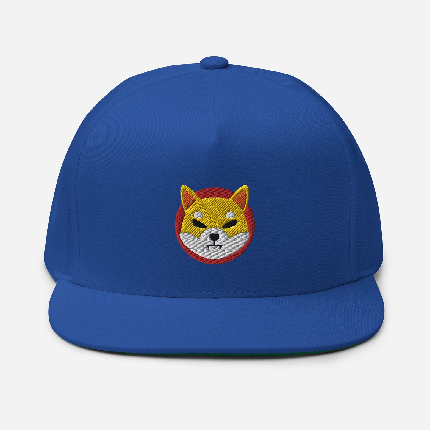 Shiba Inu Embroidered Flat Bill Cap