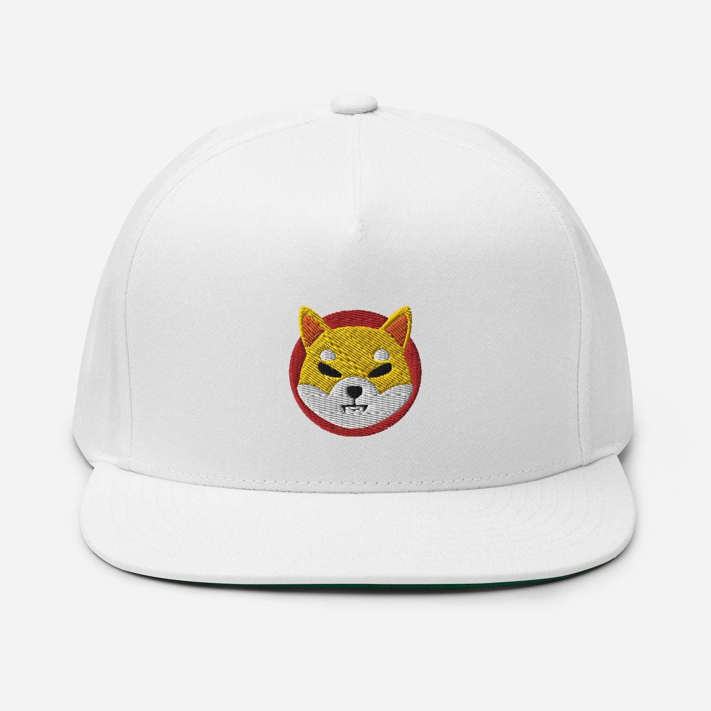 Shiba Inu Embroidered Flat Bill Cap