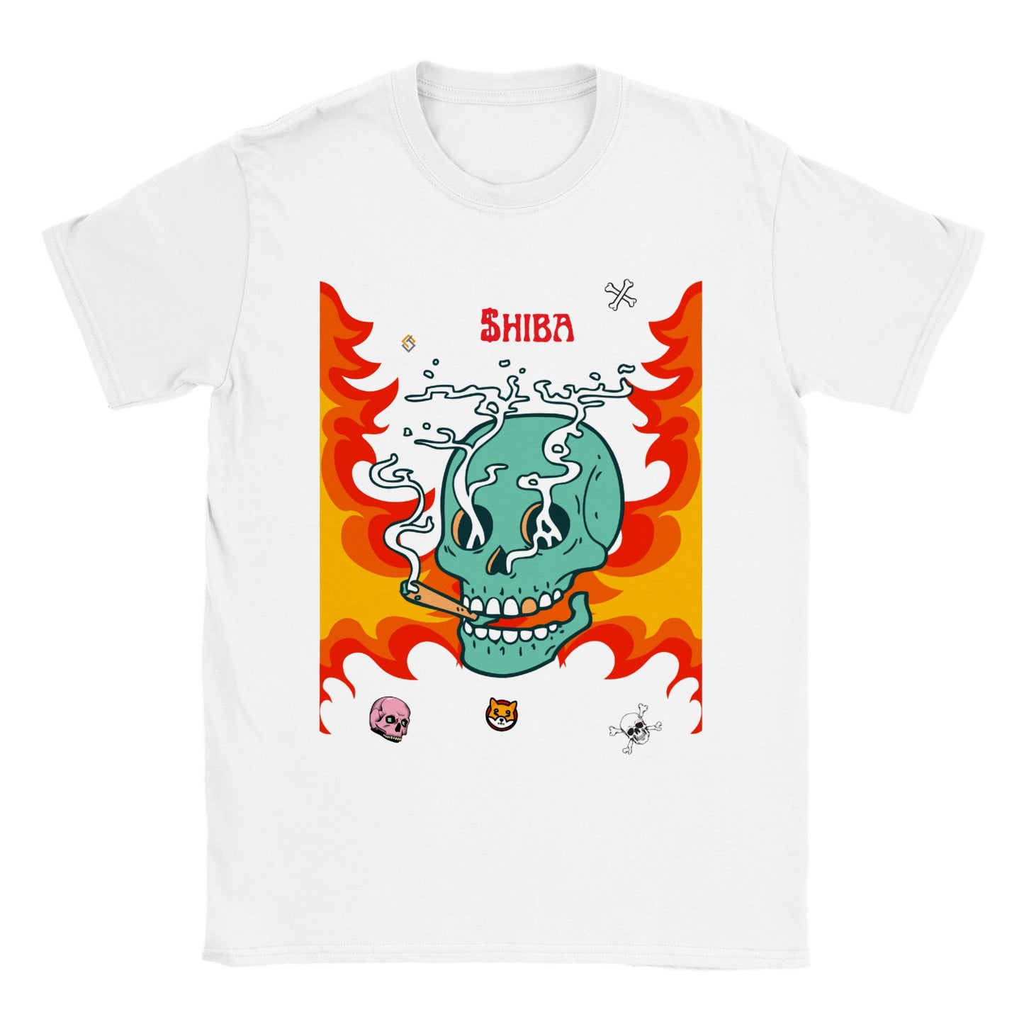 Shiba Smoking Skull Classic Crewneck T-shirt