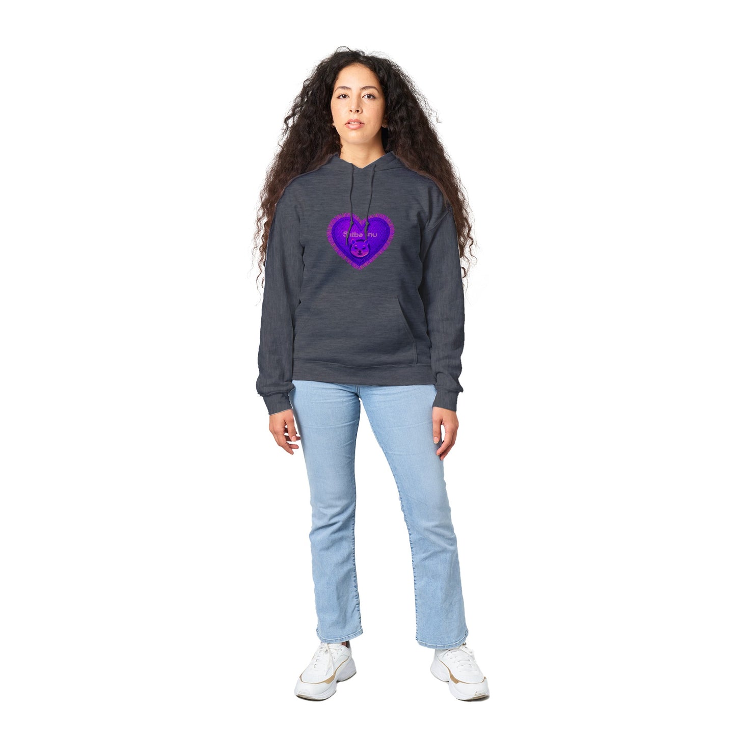 Shiba Bling Purple Heart Classic Unisex Pullover Hoodie