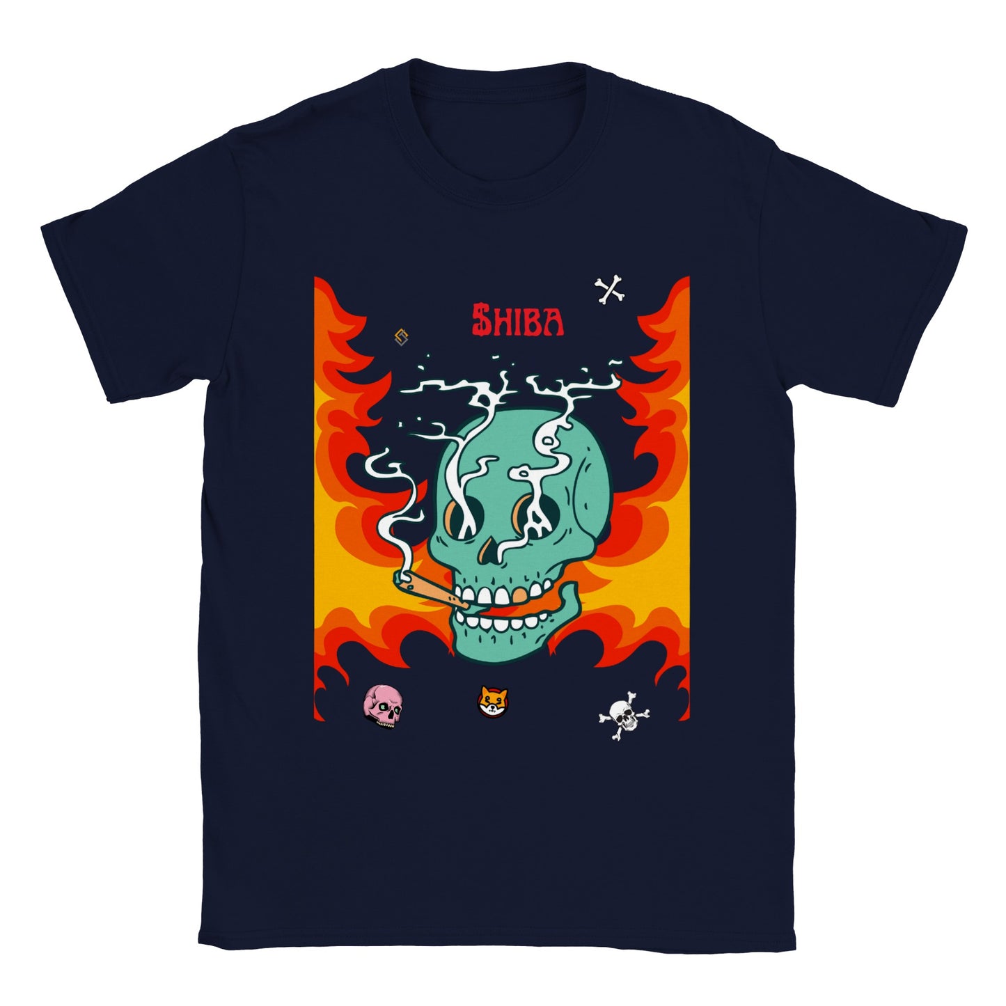 Shiba Smoking Skull Classic Crewneck T-shirt