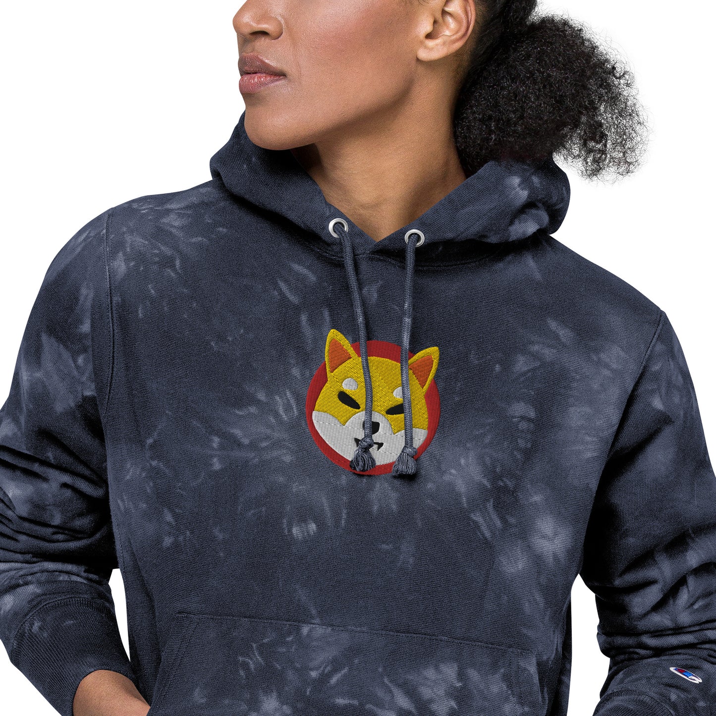 Champion Shiba Inu Embroidered Unisex tie-dye hoodie